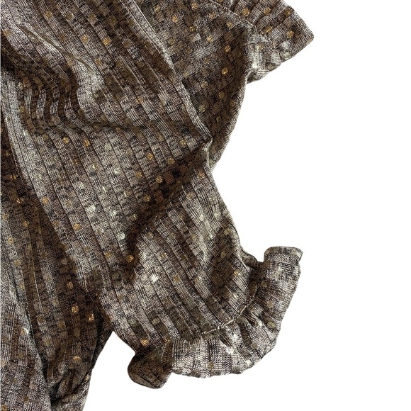 ART CLASS Girl’s Gold Dress with Neck, Arm and Skirt Ruffle, Size L10/12 - Picture 5 of 6